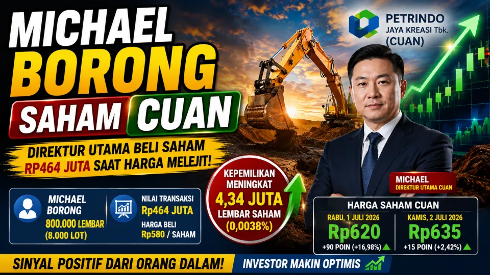 Terungkap Fakta Direktur Utama Borong Saham CUAN, Aksi Michael Tambah Kepemilikan Rp464 Juta