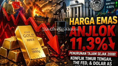 Harga Emas Anjlok 11,3% Hari Ini, Dampak Konflik Timur Tengah & Sinyal The Fed Jadi Sorotan