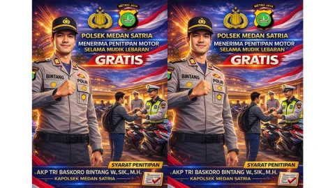 Polsek Medan Satria Bekasi Buka Penitipan Motor Gratis Selama Mudik Lebaran, Warga Diminta Manfaatkan