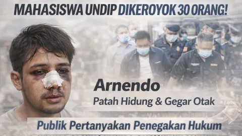 Brutal! Mahasiswa Undip Dikeroyok 30 Orang hingga Patah Hidung, Publik Pertanyakan Penegakan Hukum