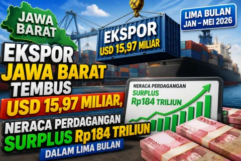 Ekspor Jawa Barat Tembus USD 15,97 Miliar, Neraca Perdagangan Surplus Rp184 Triliun dalam Lima Bulan