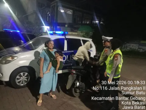 Polsek Bantar Gebang Gelar Razia Malam, Sasar Tawuran, Geng Motor dan Begal di Bekasi
