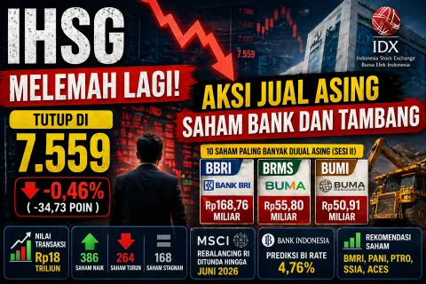 7 Fakta Terbaru IHSG Hari Ini di Indonesia: Melemah ke 7.559, Aksi Jual Asing di Saham Bank dan Tambang Terungkap
