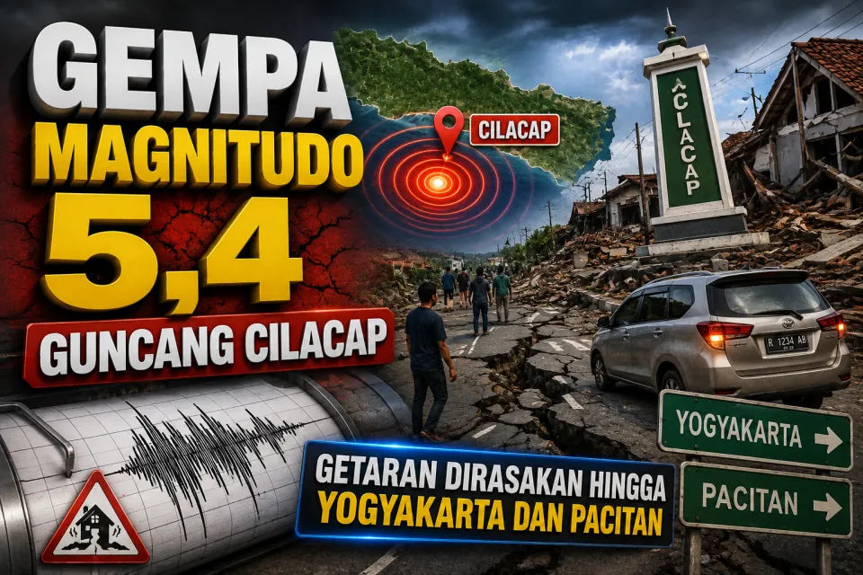 Gempa Magnitudo 5,4 Guncang Cilacap, Getaran Dirasakan hingga Yogyakarta dan Pacitan