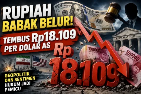 Terbaru Rupiah Babak Belur! Tembus Rp18.109 per Dolar AS, Geopolitik dan Sentimen Hukum Jadi Pemicu 