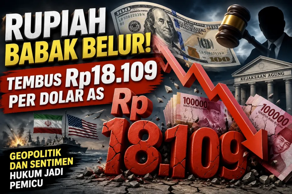Terbaru Rupiah Babak Belur! Tembus Rp18.109 per Dolar AS, Geopolitik dan Sentimen Hukum Jadi Pemicu 