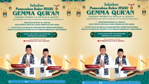 Bekasi Pecahkan Rekor! 9 Ribu Peserta Ikut GEMMA Qur’an, Lansia Tulis Mushaf Al-Qur’an Massal