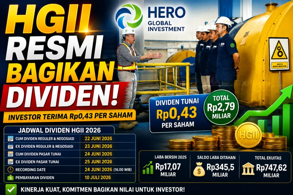 Dividen HGII Resmi Dibagikan! Investor Kantongi Rp0,43 per Saham, Catat Jadwal Cum Date 22 Juni 2026