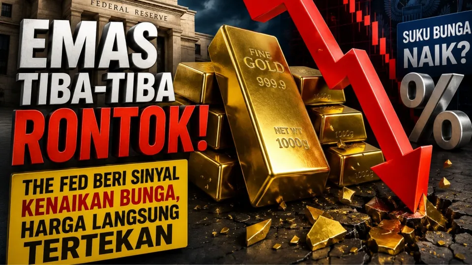 Emas Tiba-Tiba Rontok! The Fed Beri Sinyal Kenaikan Bunga, Harga Langsung Tertekan