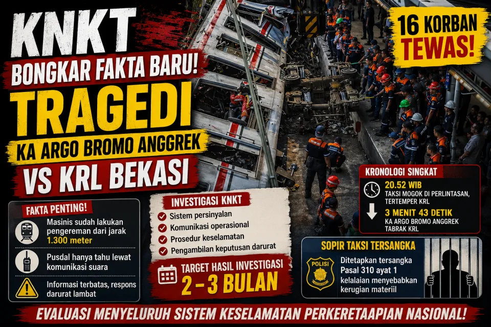 Update Tragedi KA Argo Bromo Anggrek vs KRL Bekasi, KNKT Bongkar Fakta Baru Investigasi 3 Bulan Ungkap Penyebab Tabrakan Maut 16 Meninggal 