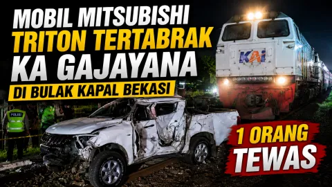 Mobil Mitsubishi Triton Tertabrak KA Gajayana di Bulak Kapal Bekasi, 1 Orang Tewas