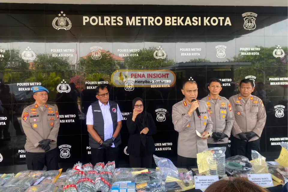 Polres Metro Bekasi Kota Ungkap 99 Kasus Narkotika, 35.117 Butir Obat Keras Disita