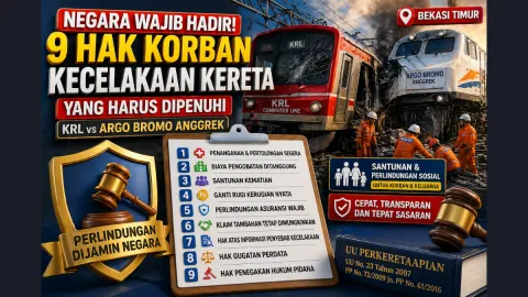 Negara Wajib Hadir! Ini 9 Hak Korban Kecelakaan KRL vs Argo Bromo di Bekasi Timur yang Harus Dipenuhi