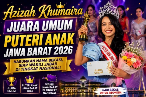 Azizah Khumaira Juara Umum Puteri Anak Jawa Barat 2026, Harumkan Nama Bekasi
