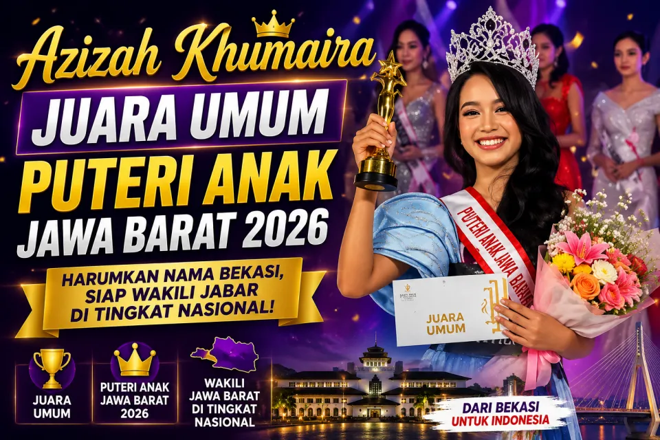 Azizah Khumaira Juara Umum Puteri Anak Jawa Barat 2026, Harumkan Nama Bekasi