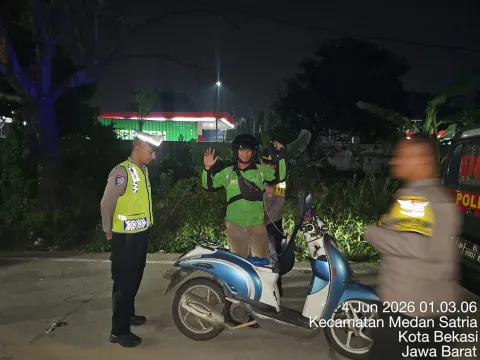 Polsek Medan Satria Intensifkan Patroli Dini Hari, Antisipasi Tawuran, Balap Liar dan Kejahatan Jalanan