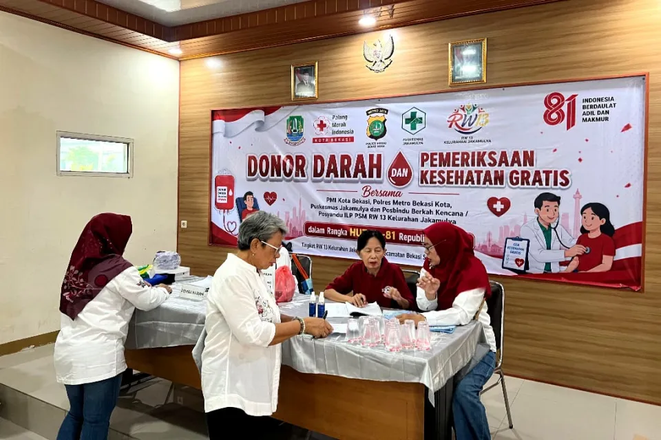 Polda Metro Jaya Merdeka, Polres Metro Bekasi Kota Gelar Donor Darah dan Cek Kesehatan Gratis