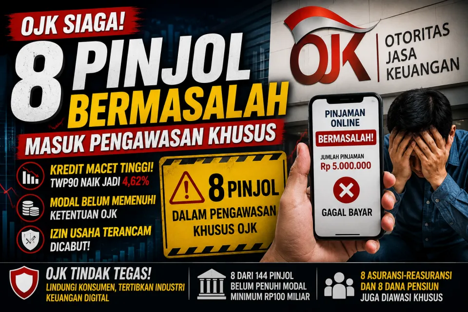 OJK Ungkap 8 Pinjol Bermasalah Masuk Pengawasan Khusus, Kredit Macet Naik dan Ancaman Pencabutan Izin