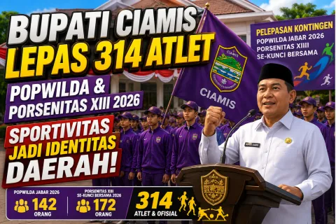 Bupati Ciamis Lepas 314 Atlet ke POPWILDA dan PORSENITAS 2026, Sportivitas Jadi Identitas Daerah