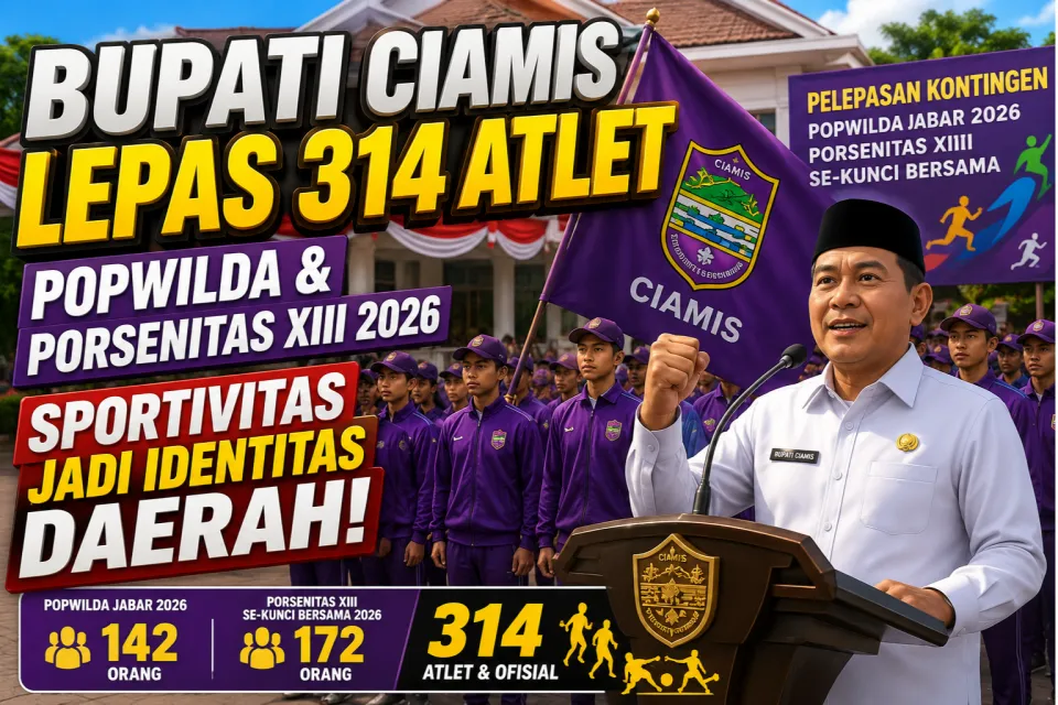 Bupati Ciamis Lepas 314 Atlet ke POPWILDA dan PORSENITAS 2026, Sportivitas Jadi Identitas Daerah