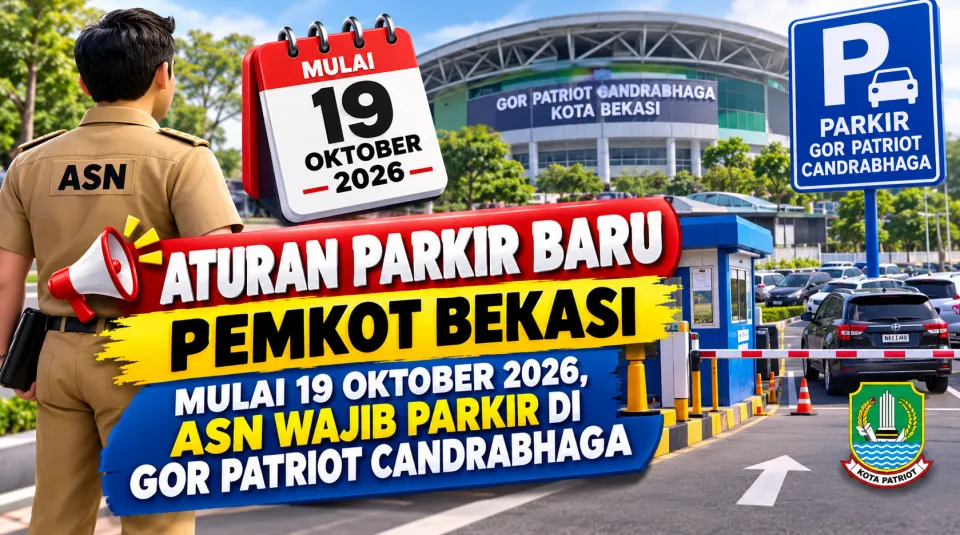Aturan Parkir Baru Pemkot Bekasi Mulai 19 Oktober 2026, ASN Wajib Parkir di GOR Patriot Candrabhaga