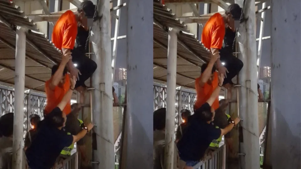Aksi Dramatis di Malam Idul Fitri: Polisi Selamatkan Pria Diduga Hendak Bunuh Diri di JPO Bekasi