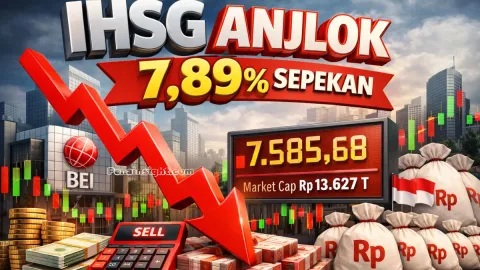 IHSG Anjlok 7,89 Persen Sepekan, Kapitalisasi Pasar Bursa Turun ke Rp13.627 Triliun