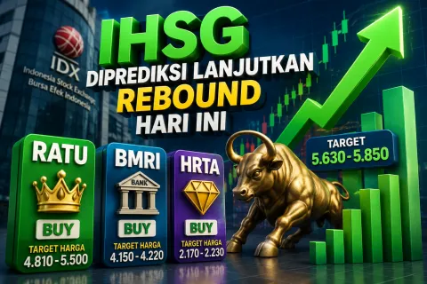 IHSG Diprediksi Lanjutkan Rebound Hari Ini, Saham RATU, BMRI, dan HRTA Direkomendasikan Analis