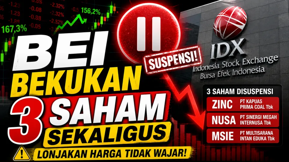 BREAKING: BEI Bekukan 3 Saham Sekaligus! Lonjakan Tak Wajar MSIE Jadi Pemicu, Investor Diminta Waspada