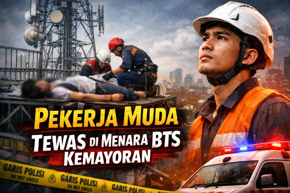 Tragis di Menara BTS Kemayoran, Pekerja Muda Tewas Diduga Tersengat Listrik Saat Bertugas