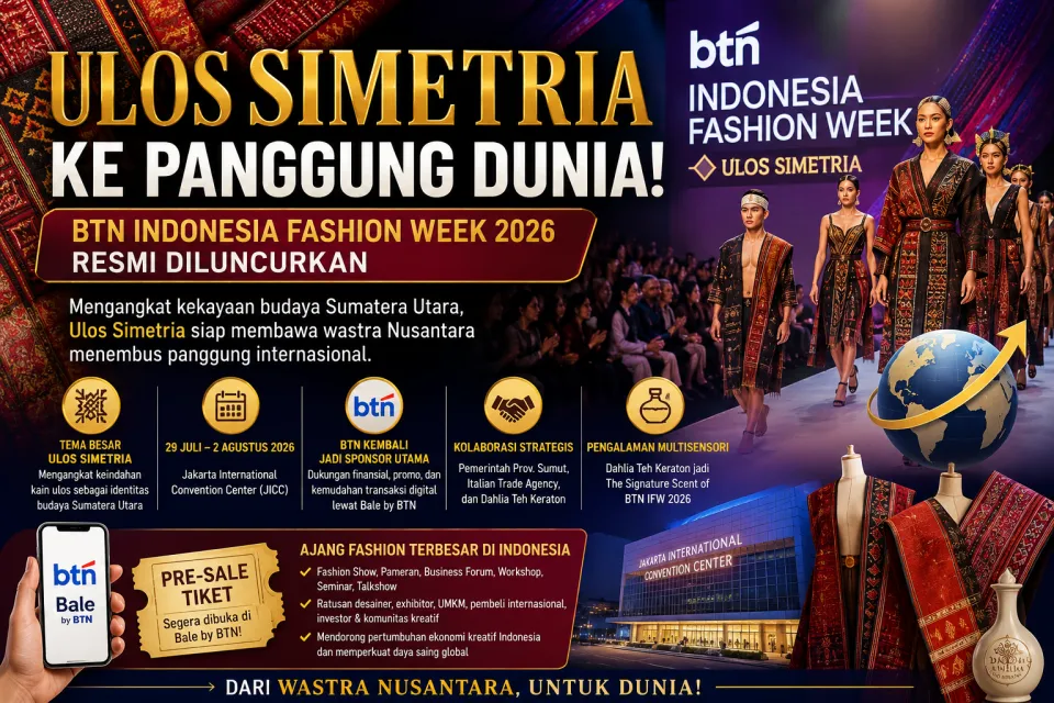 BTN Indonesia Fashion Week 2026 Resmi Diluncurkan! Ulos Simetria Siap Angkat Wastra Sumatera Utara ke Panggung Dunia