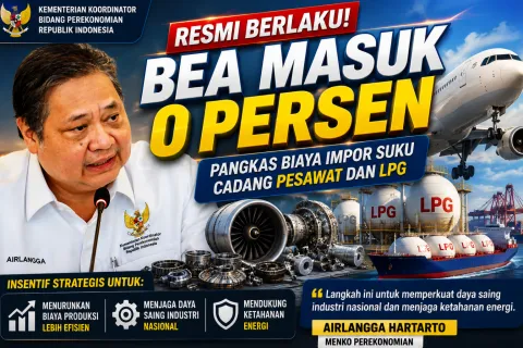 Bea Masuk 0 Persen Resmi Berlaku, Pangkas Biaya Impor Suku Cadang Pesawat dan LPG