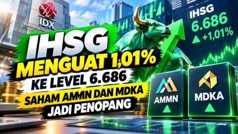 IHSG Menguat 1,01% ke Level 6.686, Saham AMMN dan MDKA Jadi Penopang Hari Ini