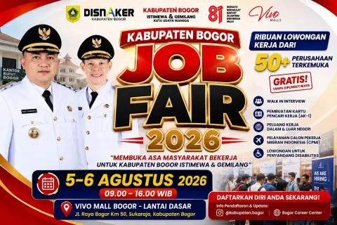 Terbaru Hari Ini! Job Fair Kabupaten Bogor 2026 Dibongkar, Ribuan Lowongan Kerja dari 50 Perusahaan Dibuka Gratis, Catat Jadwal dan Cara Daftarnya