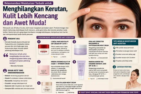 Terbaru 5 Moisturizer Terbaik untuk Menghilangkan Kerutan Kulit Lebih Kencang dan Awet Muda