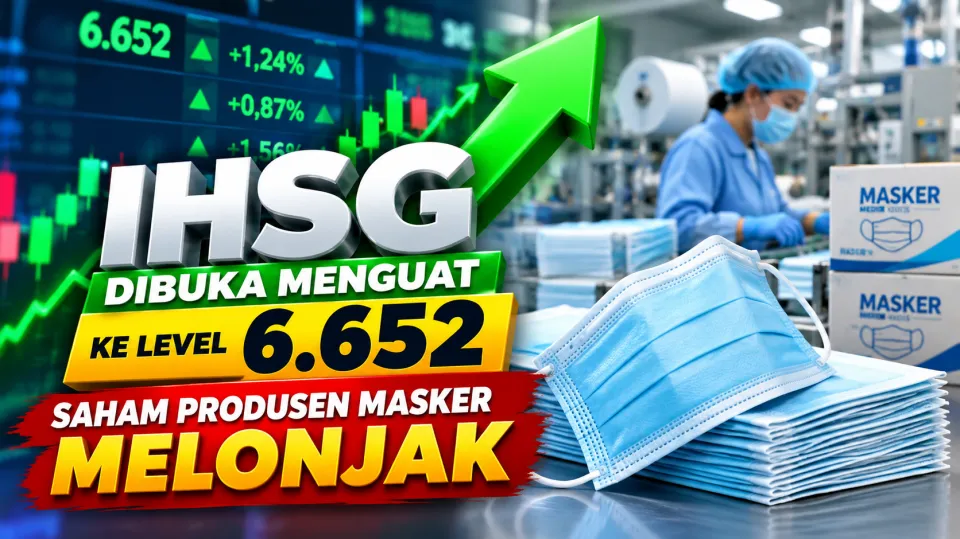 Hari Ini IHSG Dibuka Menguat ke Level 6.652, Saham Produsen Masker Melonjak
