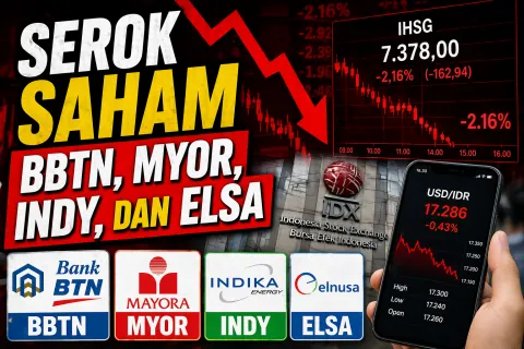 Update IHSG Anjlok ke 7.378 Usai Breakdown, Rupiah Melemah dan Sinyal Death Cross Terungkap, Serok Saham BBTN, MYOR, INDY, dan ELSA