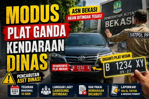 7 Fakta Terbaru Penertiban ASN Bekasi Hari Ini, Modus Plat Ganda Kendaraan Dinas Terungkap
