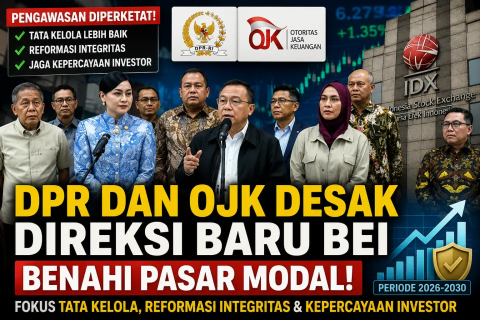 DPR dan OJK Hari ini Desak Direksi Baru BEI Benahi Tata Kelola, Reformasi Integritas Pasar Modal Jadi Prioritas