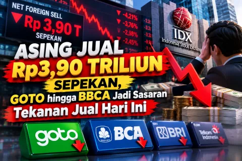 Asing Jual Rp3,90 Triliun Sepekan, GOTO hingga BBCA Jadi Sasaran Tekanan Jual Hari Ini
