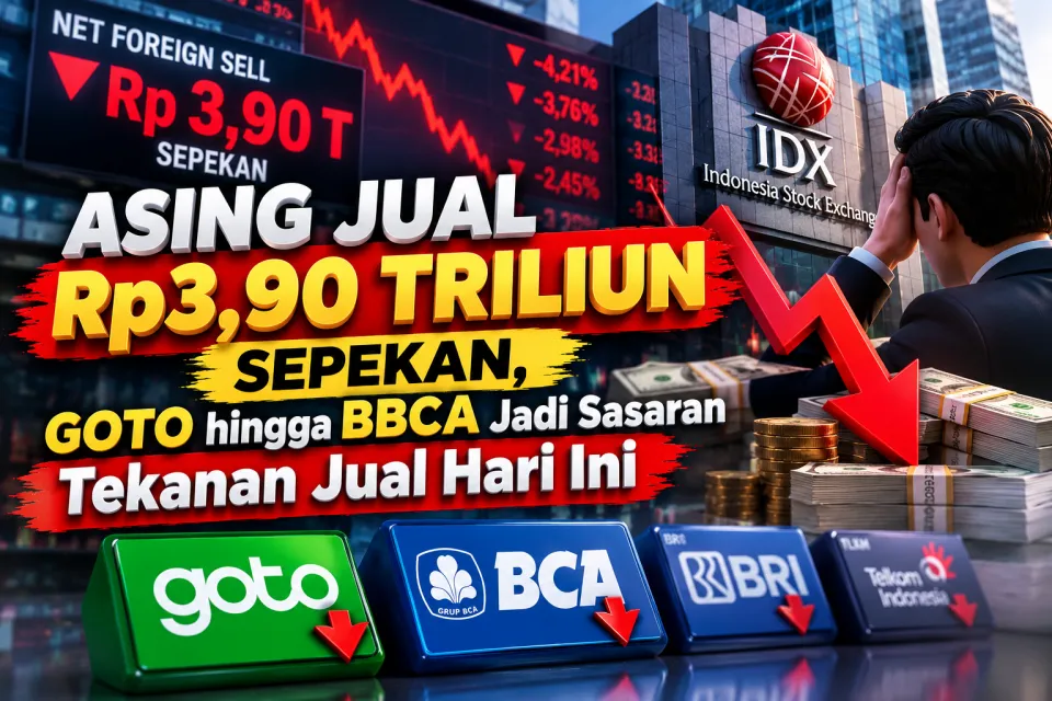 Asing Jual Rp3,90 Triliun Sepekan, GOTO hingga BBCA Jadi Sasaran Tekanan Jual Hari Ini