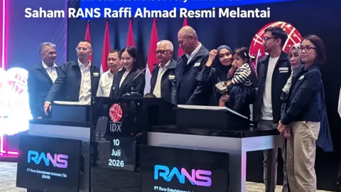 Saham Raffi Ahmad RANS Resmi Melantai, Langkah Besar Industri Kreatif, Langsung Melonjak 34,12% ke Rp228