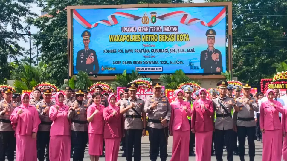 Serah Terima Jabatan Wakapolres Metro Bekasi Kota, Fokus Tingkatkan Pelayanan