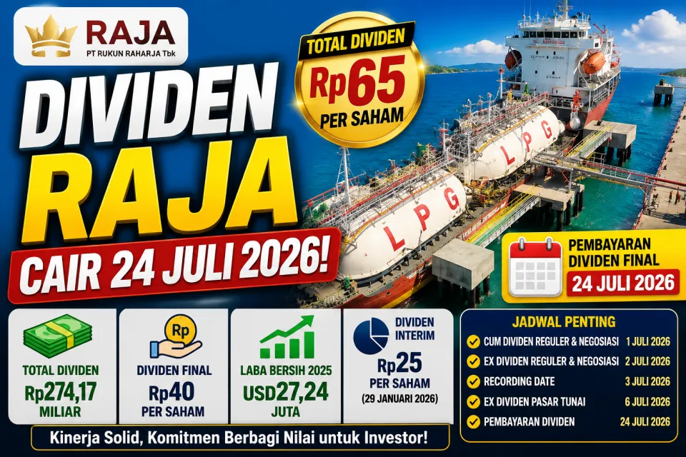 Dividen RAJA Resmi Dibagikan! Final Rp40 per Saham Cair 24 Juli 2026, Cek Jadwalnya