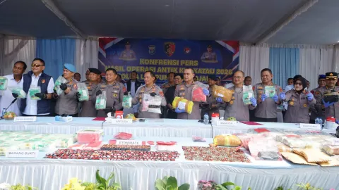 Operasi Antik Krakatau 2026 Polda Lampung Ungkap 379 Kasus Narkoba, 85,9 Kg Sabu Disita