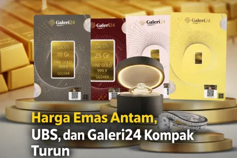 Harga Emas Antam, UBS, dan Galeri24 Kompak Turun Hari Ini, Sinyal Koreksi atau Momentum Beli?