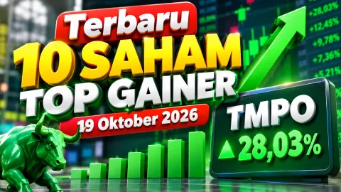 Terbaru 10 Saham Top Gainer 19 Oktober 2026, TMPO Naik 28,03 Persen