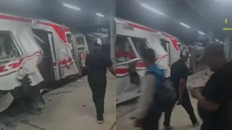 KRL Bekasi Tabrakan dengan Argo Bromo Anggrek di Bekasi Timur