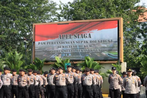 Apel Siaga Liga 1 Digelar, Polres Metro Bekasi Kota Fokus Pengamanan Humanis dan Antisipasi Konvoi Suporter