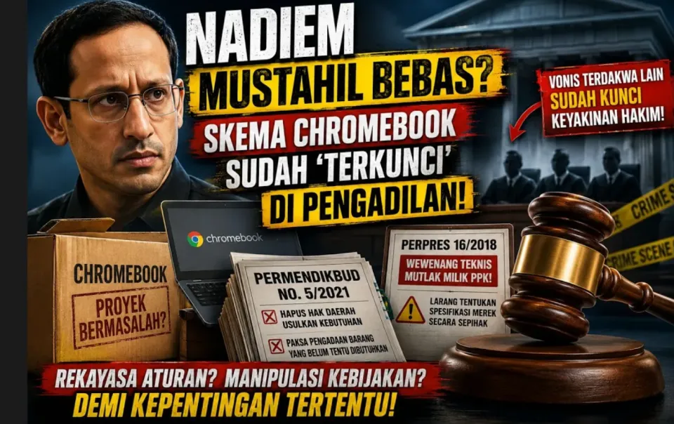 Update Lengkap Kasus Chromebook Terkuak! Terungkap Fakta Nadiem Disebut Mustahil Lolos
